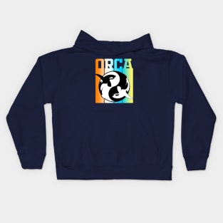 Funny Vintage Retro Orca Gift Kids Hoodie